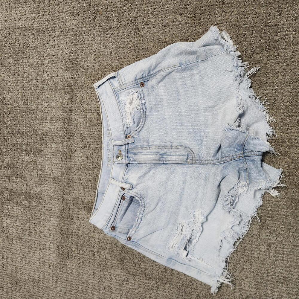 American Eagle Outfitters Light Wash Distressed Denim Shorts